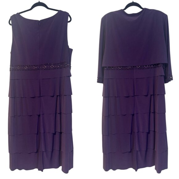 Alex Evenings Purple Dress & Jacket Mother Of Bride Size 22W 3X Wedding Plus Sz - Picture 2 of 10